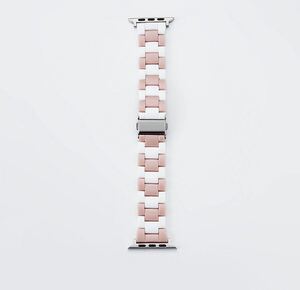 Apple Watch アップルウォッチ バンド 交換ベルト　樹脂バンド　42/44/45/49mm シリーズ2345678SE対応 耐久性　白ピンク