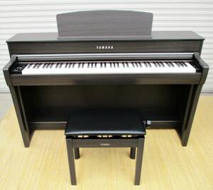 美品　高年式　2021年製！　YAMAHA　電子ピアノ　CLP-745DW　動作良好　Clavinova　88鍵盤　ダークウォルナット調　木製鍵盤　ヤマハ