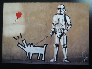 A4 額付き ポスター BANKSY 犬 STAR WARS 壁画 キースへリング 風船 フォトフレーム 額装