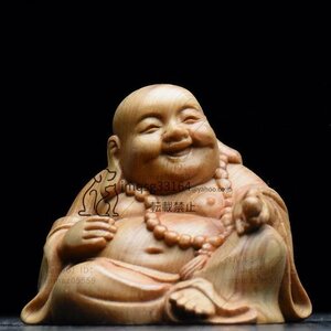 づくり彫刻 木彫り弥勒仏像の置物仏教工芸品 木彫り コレクション 仏像　置物