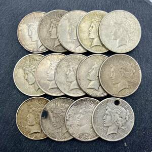 1円 アメリカ銀貨 約373ｇ 14枚 1ドル ダラー ピース 自由の女神 アンティークコイン コレクション