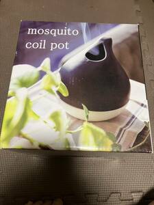 新品　蚊取り線香入れ 陶器 / モスキートコイルポット mosquito coil pot ブラック