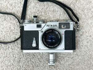 A556　Nikon　ニコン　S3　ボディ　フィルムカメラ　レンジファインダー　/　レンズ　Carl Zeiss　Sonnar　1:2　50ｍｍ　/　動作未確認