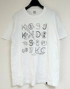 木梨サイクル KINASHI NORITAKE 木梨憲武 ＊Tシャツ カットソー トップス ＊S size ＊ホワイト ドローイング とんねるず タレント グッズ