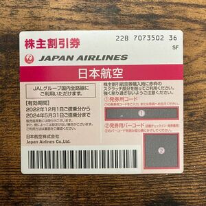 【通知・送料無料】JAL　日本航空　株主優待券1枚　５０％割引（片道）2024年5月31日搭乗分　航空券 割引券