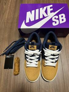  中古 NIKE SB DUNK LOW PRO PRM Desert Ochre and Midnight Navy DX6775-400 ナイキ　27センチ