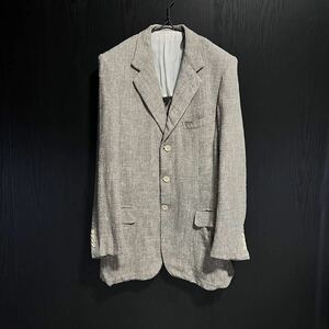 1990s Brioni Silk Wool Tweed Jacket ブリオーニ シルク 絹 ウール グレー テーラード ツイード ドレス ジャケット ビンテージ メンズ 80s