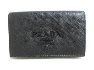 12596◆【SALE】PRADA プラダ SAFFIANO サフィアーノレザー カードケース/名刺入れ ブラック MADE IN ITALY 中古 USED