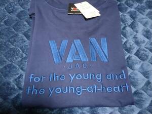 VAN JAC 　今期物　店舗限定　半袖バックVANロゴ刺繍Tシャツ　ネイビー　LL　　新品未使用　アイビー　　トラディショナル