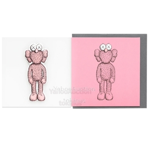 【新品未使用】KAWS NGV パフィーステッカー＆グリーティングカード BFF (ピンク) カウズ Greeting Card & Puffy Sticker 