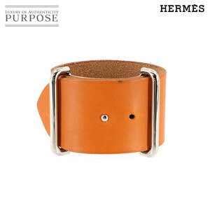 新品同様 エルメス HERMES アピ GM ブレスレット レザー ブラウン シルバー 金具 アクセサリー Hapi GM Bracelet 90229495