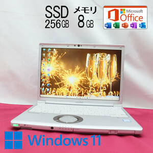 ★美品 高性能8世代4コアi5！M.2 SSD256GB メモリ8GB★CF-SV7 Core i5-8350U Webカメラ Win11 MS Office2019 Home&Business★P68573