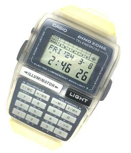 T03/071 希少 美品 CASIO カシオ DINO ZONE DBC-63 アクセサリー 多機能型 ラバーベルト デジタル 時計 腕時計 スケルトン DATABANK