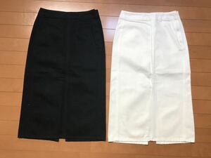 UNIQLO UデニムナロースカートW58 ホワイト&ブラック2点セット2019 S S タイト/ミディ丈/3990円× 2