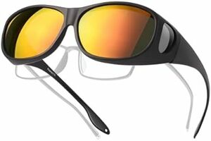 [TINHAO] オーバーグラス 偏光サングラス メガネの上から サングラス 偏光レンズ 紫外線カット TR90フレーム 快適 ド