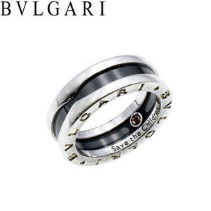 BVLGARI ブルガリ B-zero1 SV925 Save the Children シルバー×セラミック 黒 #52