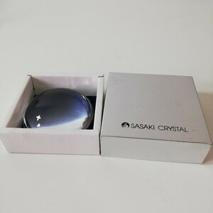 SASAKI CRYSTAL 佐々木クリスタル クリスタルガラス ペーパーウェイト ドーム型 250ｇ前後 未使用品 [ガラス工芸品 文鎮 ガラス製]