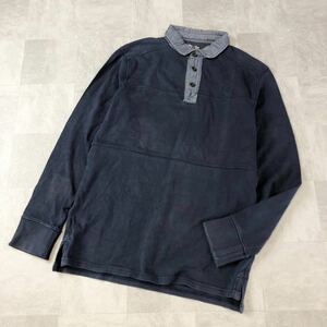 Timberland ティンバーランド　ワンポイント刺繍長袖シャツ　コットンシャツ　トップス　カットソー　ブルー　サイズS