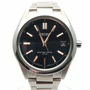 【美品】 SEIKO セイコー ブライツ 7B24-0BH0 腕時計 メンズ ソーラー電波 チタニウム デイト 黒文字盤 動作品 キンバリー姫路中地店