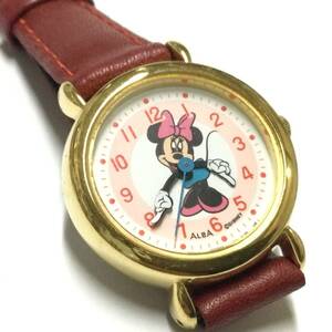 【レトロ・電池＆ベルト交換済み】 セイコー アルバ ミニーマウス 腕時計
