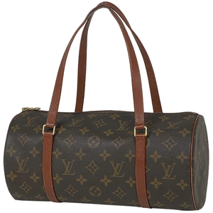 ルイ・ヴィトン Louis Vuitton パピヨン 30 バレルバッグ 筒型 旧旧型 ハンドバッグ モノグラム ブラウン M51365 レディース 【中古】