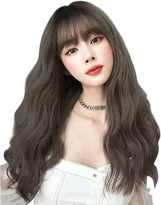 ウィッグ ロング かつら ウェーブ フルウィッグ wig カール 自然 パーマ　モデル　可愛い　韓国　コスプレ　普段使い　贈り物 女装　手軽