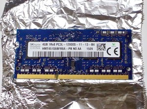 SKhynix製DDR3 PC3L-12800 204Pin 4G 低電圧 1枚 