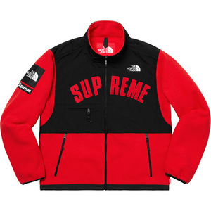 即決 supreme 19ss north face arc logo fleece jacket red S