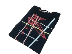 メンズ-XL PaulSmith ポールスミス 半袖Tシャツ アートデザインプリント ブラック系 used