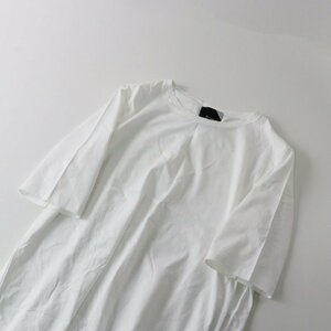 2019AW エイトン ATON ラウンドヘムTシャツ 2/ホワイト トップス カットソー Tシャツ 半袖 レイヤード クルーネック 【2400013621137】