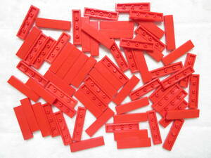 LEGO★2 正規品 65個 赤 1×4 タイル プレート 同梱可能 レゴ シティ クリエイター エキスパート 建材 建物 レッド 消防署 フェラーリ 家