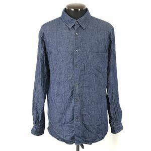 ブラウニースタンダード★デニム/シャンブレーシャツ【Mens size -L/紺/navy】browny standard/Tops/Shirts◆BH43