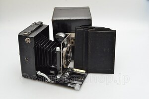Rokuoh-sha Lily 6.5x9 folding camera Optor 4.5/10.5cm w/case,plate