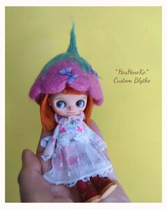 カスタムプチブライス *HosHinoKo* Custom Blythe ポンポンプリティ カスタムブライス アウトフィット付き