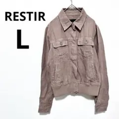 リステア RESTIR 麻 100％ ジャケット【L】カジュアル 胸ポケット