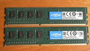crucil 8GB DDR3L-1600 UDIMM 1.35V CL11 2枚で16GB