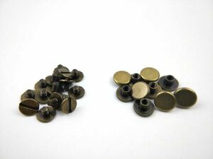 バインディングネジ スタッド リベット 9X5mm 10個セット レザークラフトに ブロンズ