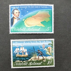 ノーフォーク島切手　未使用2種