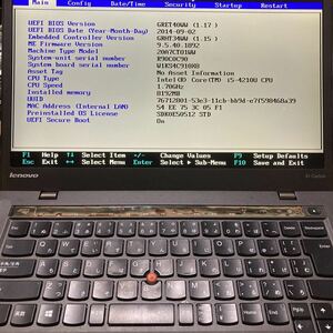 Lenovo Thinnkpad X1 Carbon corei5 4210U メモリ8GB HDD0GB 液晶パネル　2560×1440 バッテリー　ジャンク　20A7-CT1WW