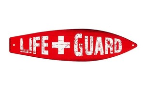 ライフガード LIFE GUARD サーフボード型 サーフィン 雑貨 メタルプレート アメリカンブリキ看板