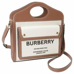 バーバリー ポケットバッグ BURBERRY 8039361 A1395 ロゴ ホースフェリープリント 2WAY ショルダー・ハンドバッグ