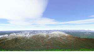 鉄道ジオラマ背景用山岳模型　　浅間山　北陸新幹線　しなの鉄道　　鉄道レイアウトの背景に最適 背景画像データ付き　