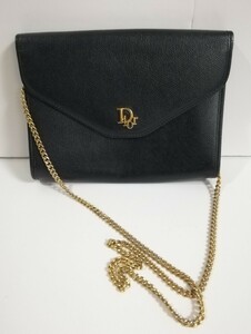 Christian Dior　ディオール　レザーチェーンショルダーバッグ