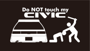 送料タダ!!!!!Do NOT touch my CIVIC ステッカー☆usdmjdm EF9