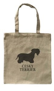 Dog Canvas tote bag/愛犬キャンバストートバッグ【Cesky Terrier Dog/チェスキー・テリア・ドッグ】イヌ/ペット/ナチュラル-120