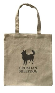 Dog Canvas tote bag/愛犬キャンバストートバッグ【Croatian Sheepdog/クロアチアン・シープドッグ】イヌ/ペット/シンプル/ナチュラル-145