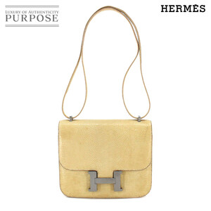 エルメス HERMES コンスタンス3 ミニ 18 ショルダー バッグ リザード ベージュ ルテニウム 金具 Constance Mini 18 90212287