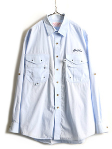 大きいサイズ XL ■ FILSON フィルソン コットン 長袖 フィッシング シャツ ( メンズ ) 古着 アウトドア ポケット付き 長袖シャツ ブルー