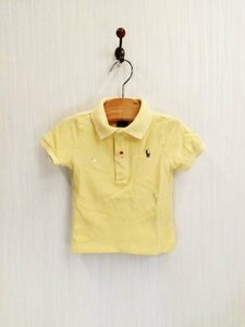 KU0836 ○送料無料 古着 POLO RALPH LAUREN ポロ ラルフローレン 半袖 ポロシャツ サイズ18M 85cm相当 ベビー 黄 男女兼用 シンプル