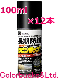 【サビンラップスプレー】【100ml×12本】BAN-ZI【クリア塗膜の長期防錆シリコーン系塗料】BANZI バンジー/バンジ 表面をラップ防錆